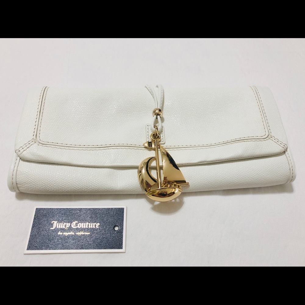 Juicy Couture White Clutch with Gold Charm *NWT*